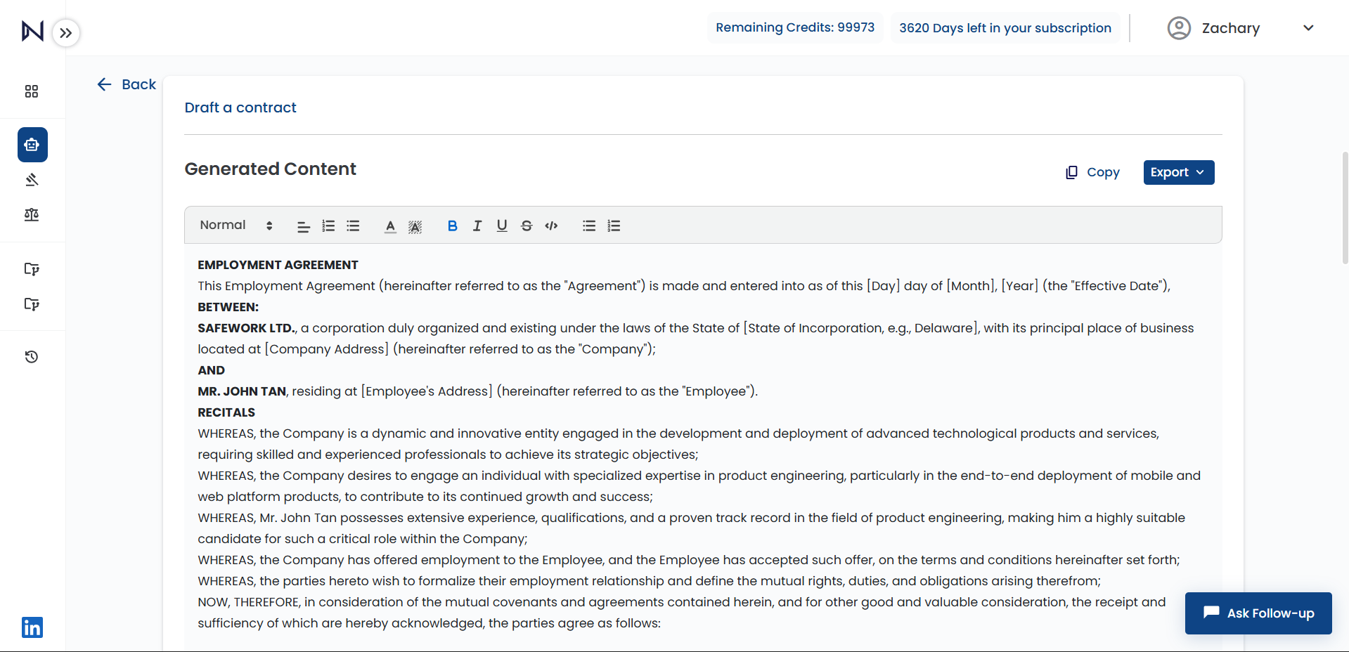 NexLaw Chronology Dashboard