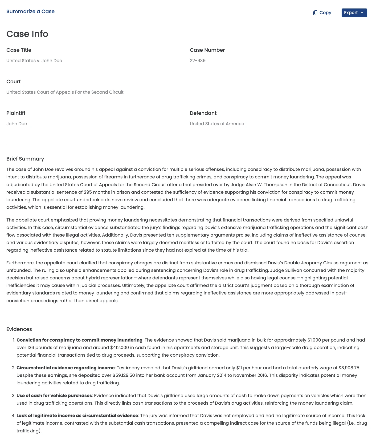 Summarize a Caselaw